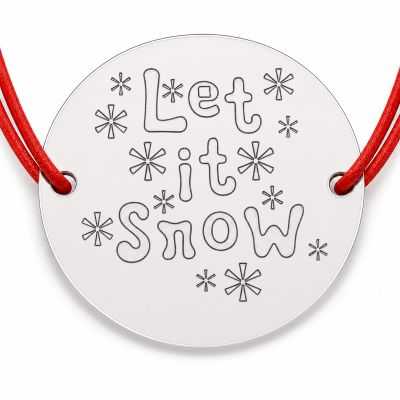 Brățară argint 925 Let it Snow cu fulgi, șnur reglabil — cadou B-E1025