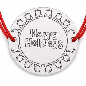 Brățară argint 925 Happy Holidays cu clopoței, șnur reglabil B-E1029