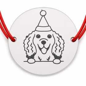 Brățară argint 925 cu Cocker Spaniel festiv, șnur reglabil B-E1766