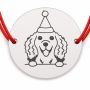 Brățară argint 925 cu Cocker Spaniel festiv, șnur reglabil B-E1766