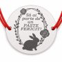 Brățară argint 925 cu bănuț iepuraș cu trandafiri, șnur reglabil B-E1613