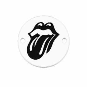 Bănuț argint 925 gravat Rolling Stones, Ø 12 mm — cadou rock E1850