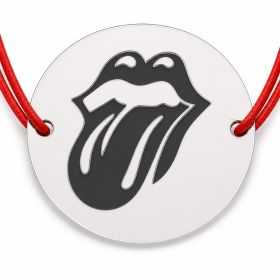 Brățară argint 925 cu bănuț Rolling Stones, șnur reglabil B-E1850