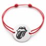 Brățară argint 925 cu bănuț Rolling Stones, șnur reglabil B-E1850