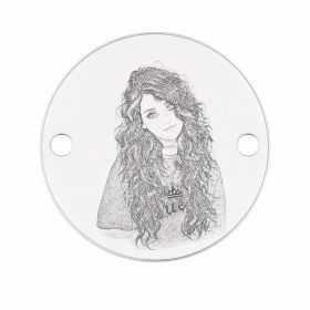 Medalion portret fată din argint 925 16.5mm E1702-GS