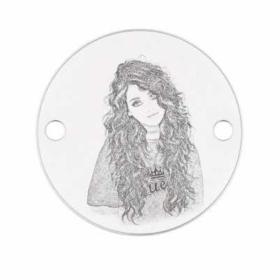 Medalion portret fată din argint 925 16.5mm E1702-GS