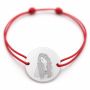 Brățară argint 925 cu bănuț portret de fată, șnur reglabil — cadou feminin B-E1702