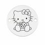 Bănuț Hello Kitty cu flori din argint 925 12mm E1849-G