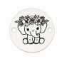 Bănuț elefănțel cu flori din argint 925 12mm E1854-GS