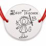 Brățară argint 925 Best Teacher, șnur reglabil — cadou învățătoare B-E0396