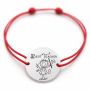 Brățară argint 925 Best Teacher, șnur reglabil — cadou învățătoare B-E0396