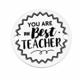 Bănuț You are the Best Teacher din argint 925, cadou profesor 16.5mm E0406