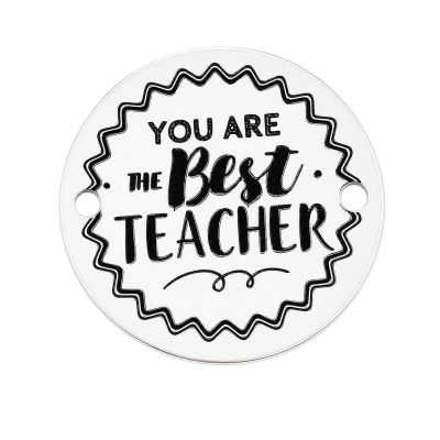 Bănuț You are the Best Teacher din argint 925, cadou profesor 16.5mm E0406