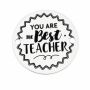 Bănuț You are the Best Teacher din argint 925, cadou profesor 16.5mm E0406