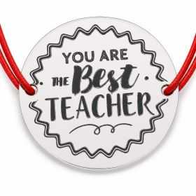 Brățară argint 925 Best Teacher, șnur reglabil — cadou profesor B-E0406