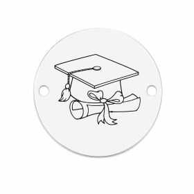 Bănuț absolvire din argint 925, tocă și diplomă 16.5mm E1214