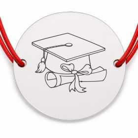 Brățară argint 925 cu tocă și diplomă, șnur reglabil — absolvire B-E1214