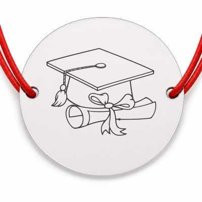 Brățară argint 925 cu tocă și diplomă, șnur reglabil — absolvire B-E1214