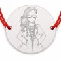 Brățară argint 925 asistentă medicală, șnur reglabil — cadou B-E1832