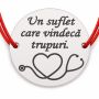Brățară argint 925 mesaj medic, șnur reglabil — cadou B-G0209
