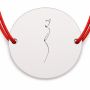 Brățară argint 925 cu siluetă feminină, șnur reglabil B-E1372