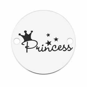 Element brățară Princess din argint 925, coroniță gravură laser 12 mm E1840