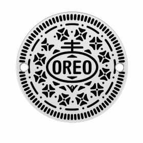 Charm biscuite Oreo din argint 925, element brățară 16.5 mm E0474