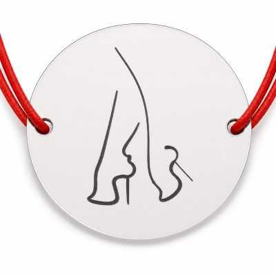 Brățară argint 925 cu pantofi stiletto, șnur reglabil — cadou pentru ea B-E1357