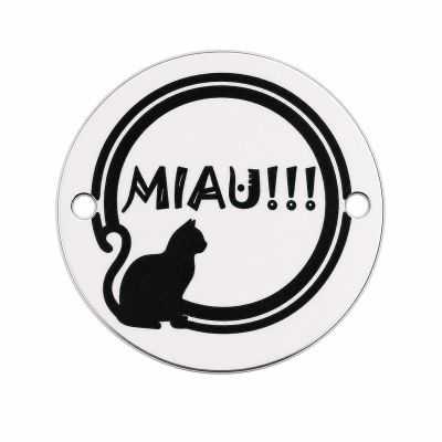Bănuț Argint 925 "MIAU!!!" cu Pisică Gravată 16.5mm E1527