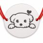 Brățară argint 925 cu cățeluș Puppy, șnur reglabil — cadou iubitori câini B-E1658