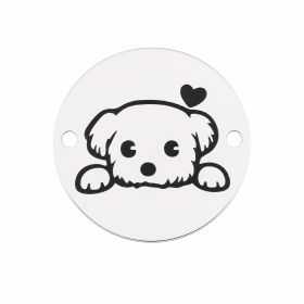 Bănuț Argint 925 "Puppy" cu Cățeluș 16.5mm E1658
