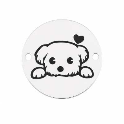 Bănuț Argint 925 "Puppy" cu Cățeluș 16.5mm E1658