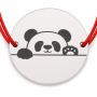 Brățară argint 925 cu bănuț urs panda, șnur reglabil — cadou pentru iubitorii de animale B-E1251