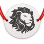 Brățară argint 925 cu bănuț cap de leu, șnur reglabil — cadou pentru zodia Leu B-E1536
