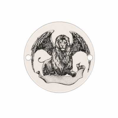 Element brățară leu înaripat din argint 925, fotogravură laser 16.5 mm E1581