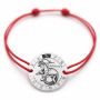 Brățară argint 925 cu bănuț zodia Capricorn, șnur reglabil — cadou pentru nativii Capricorn B-E0359