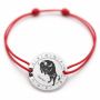 Brățară argint 925 cu bănuț zodia Taur, șnur reglabil — cadou pentru nativii Taur B-E0361