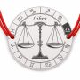 Brățară argint 925 cu bănuț zodia Balanță, șnur reglabil — cadou pentru nativii Balanță B-E0357