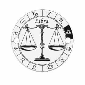 Element brățară zodie Balanță din argint 925, gravat 16.5 mm E0357