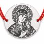 Brățară argint 925 cu icoana Maicii Domnului, șnur reglabil — cadou creștin B-E0667-GS