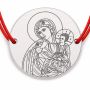 Brățară argint 925 Maica Domnului cu Pruncul, șnur reglabil B-S0215-GS