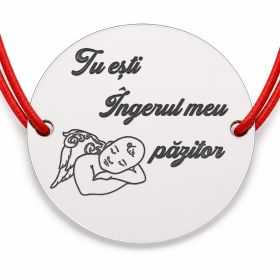 Brățară argint 925 Tu ești Îngerul meu păzitor, șnur reglabil B-E1500