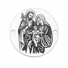 BÄƒnuÈ› argint 925 gravat icoana Sfintei Familii, cu Pruncul Ã®ntre Maria È™i Iosif E1501