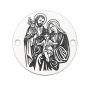 BÄƒnuÈ› argint 925 gravat icoana Sfintei Familii, cu Pruncul Ã®ntre Maria È™i Iosif E1501