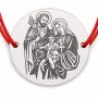 Brățară argint 925 cu Sfânta Familie, șnur reglabil B-E1501