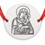 Brățară argint 925 Maica Domnului cu Pruncul, șnur reglabil B-S0260