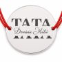 Brățară argint 925 TATA personalizabilă cu numele copilului, șnur reglabil B-S142