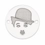 Pandantiv argint 925 comediant pălărie melon, gravat
