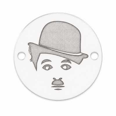 Pandantiv argint 925 comediant pălărie melon, gravat