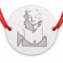 Brățară argint 925 cu divă retro, șnur reglabil B-E1238